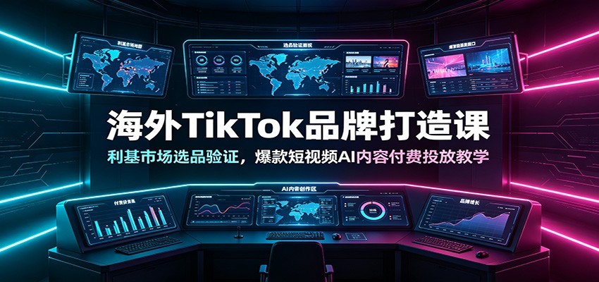 海外TikTok品牌打造课：利基市场选品验证，爆款短视频AI内容付费投放教学-HEIXMI（中国站）