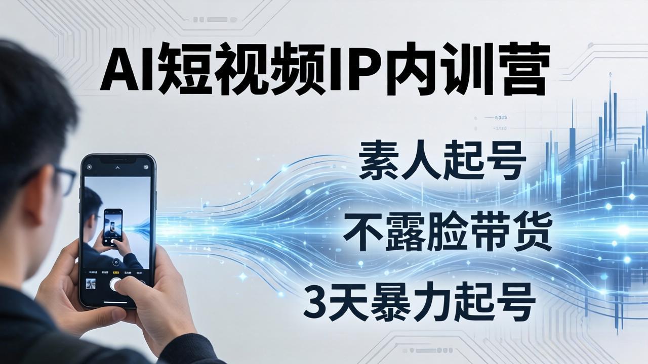 2026AI短视频IP内训营-更新：从素人起号到不露脸带货，3天暴力起号全流程拆解-HEIXMI（中国站）