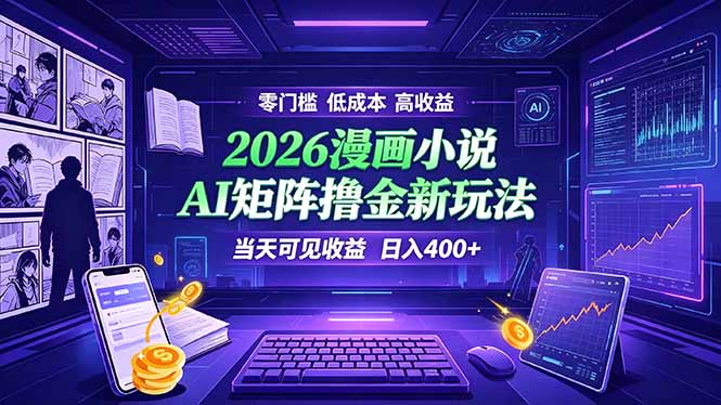 爆款小说漫画大阅读    ai矩阵操作    当天可见收益  日入400+    零门槛    高收益-HEIXMI（中国站）
