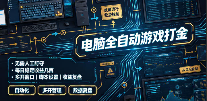 电脑全自动游戏打金，无需人工盯守，每日稳定收益几百！【揭秘】-HEIXMI（中国站）