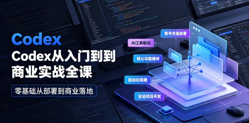 Codex从入门到商业实战全课｜账号充值部署、AI工具联动、核心功能精讲、自动化搭建、全站项目开发零基础教程-HEIXMI（中国站）