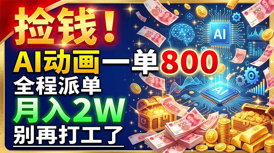 捡钱！AI动画一单800，全程派单，月入2W，别再打工了-HEIXMI（中国站）
