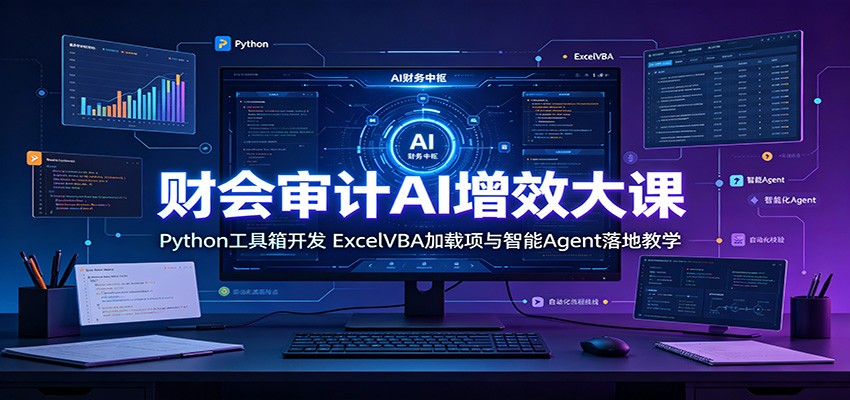 财会审计AI增效大课：Python工具箱开发，ExcelVBA加载项与智能Agent落地教学-HEIXMI（中国站）