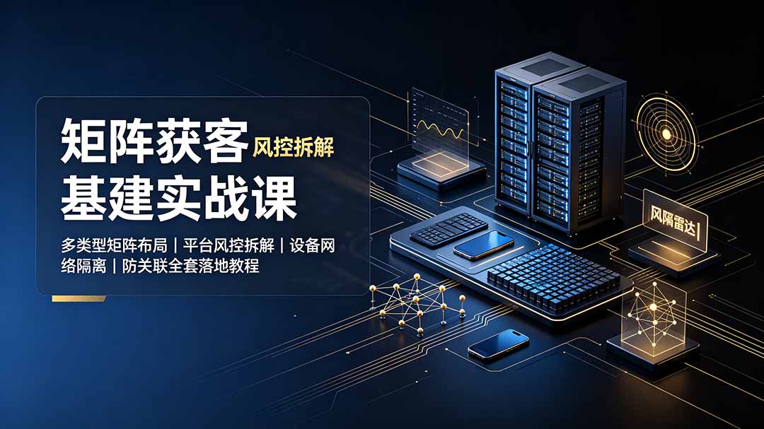 矩阵获客基建实战课：多类型矩阵布局｜平台风控拆解｜设备网络隔离｜防关联全套落地教程-HEIXMI（中国站）