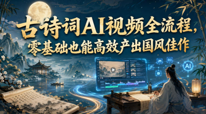 古诗词AI视频全流程，零基础也能高效产出国风佳作-HEIXMI（中国站）