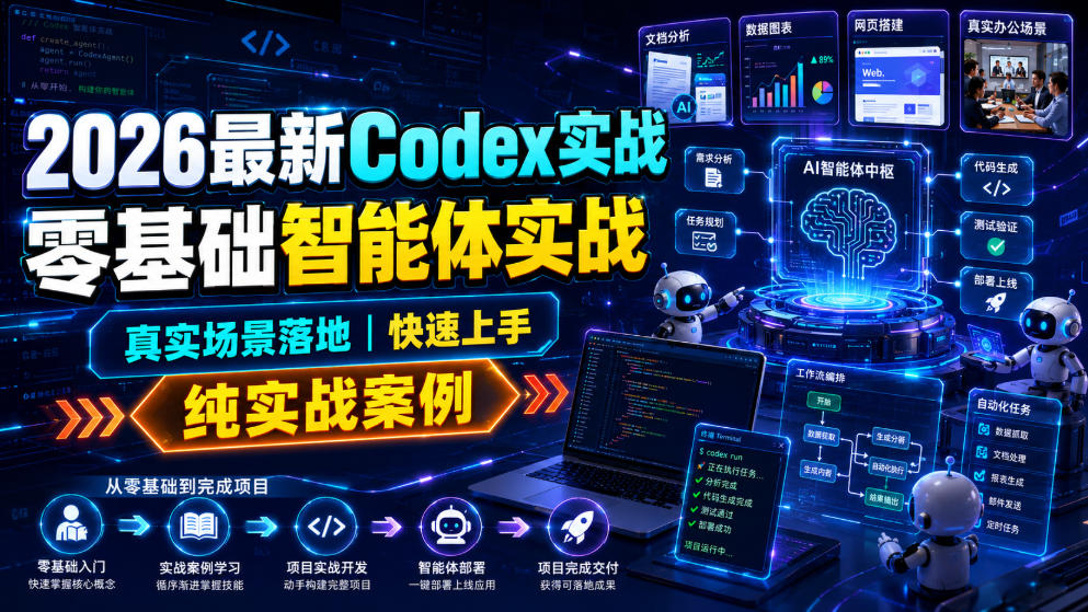 2026最新Codex实战零基础智能体实战，真实场景落地，快速上手，纯实战案例-HEIXMI（中国站）