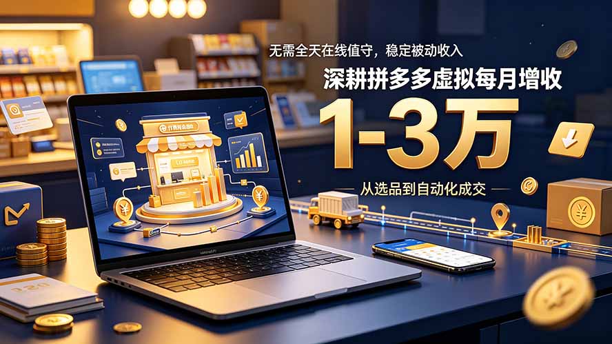 无需全天在线值守，稳定被动收入，深耕拼多多虚拟每月增收 1-3 万-HEIXMI（中国站）