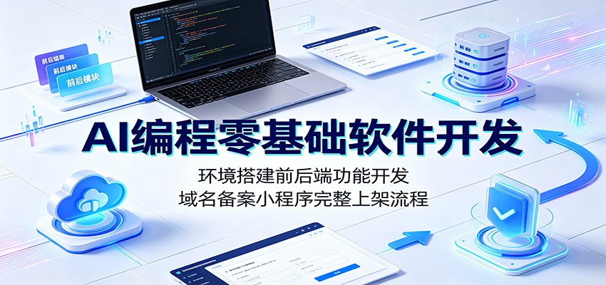 AI编程零基础软件开发：环境搭建前后端功能开发，域名备案小程序完整上架流程-HEIXMI（中国站）