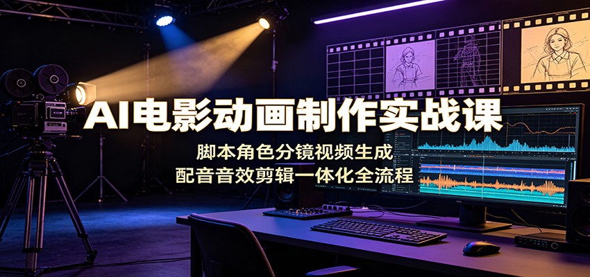 AI电影动画制作实战课：脚本角色分镜视频生成，配音音效剪辑一体化全流程-HEIXMI（中国站）