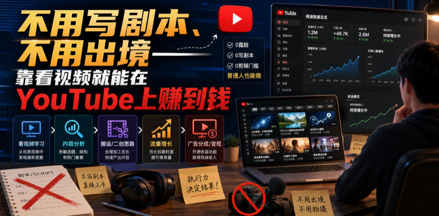 不用写剧本、不用出境——靠看视频就能在YouTube上賺到钱【原创双语字幕】-HEIXMI（中国站）