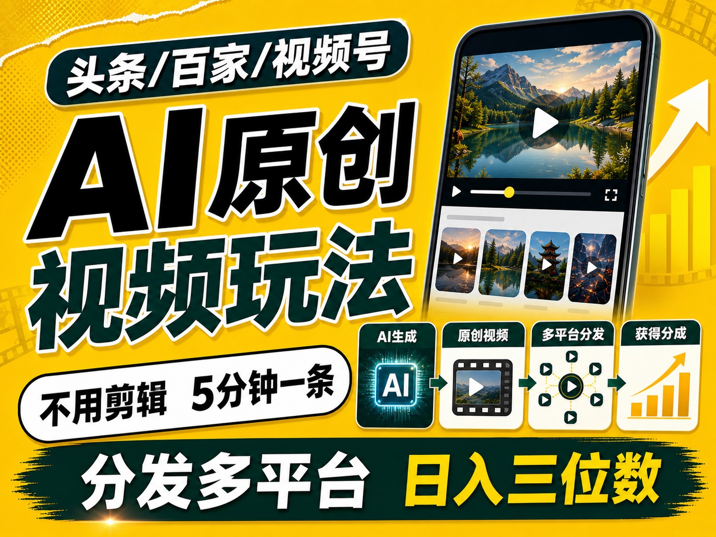 2026头条百家号升级玩法 5分钟一条原创视频 发多平台赚收-HEIXMI（中国站）