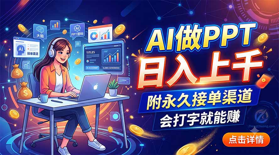 AI做PPT日入上千，附永久接单渠道，会打字就能赚-HEIXMI（中国站）