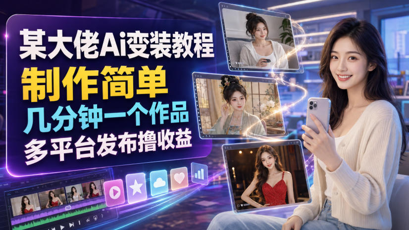 某大佬Ai变装教程，制作简单，几分钟一个作品，多平台发布撸收益-HEIXMI（中国站）