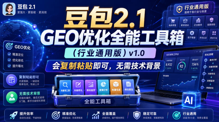 豆包2.1 GEO优化全能工具箱(行业通用版)v1.0，会复制粘贴即可，无需技术背景-HEIXMI（中国站）