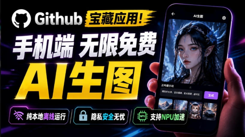 Github宝藏应用！手机端无限免费AI生图，纯本地离线运行，支持NPU加速斩获3.1k stars，local-dream-HEIXMI（中国站）