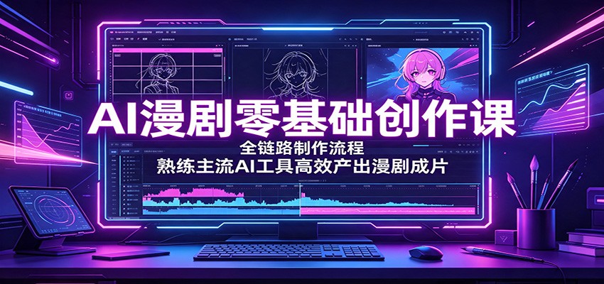AI漫剧零基础创作课：全链路制作流程，熟练主流AI工具高效产出漫剧成片-HEIXMI（中国站）