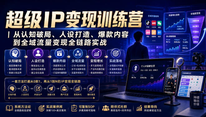 超级IP变现训练营｜从认知破局、人设打造、爆款内容到全域流量变现全链路实战-HEIXMI（中国站）