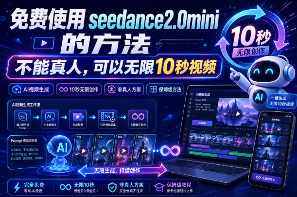 免费使用seedance2.0mini的方法，不能真人，可以无限10秒视频，9图+3音频参考-HEIXMI（中国站）