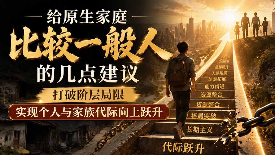 付费文章：给原生家庭比较一般人的几点建议，打破阶层局限，实现个人与家族代际向上跃升-HEIXMI（中国站）
