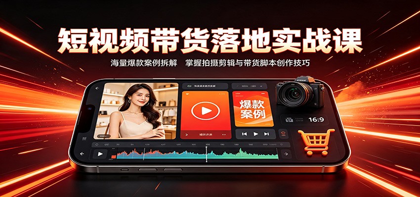 短视频带货落地实战课：海量爆款案例拆解，掌握拍摄剪辑与带货脚本创作技巧-HEIXMI（中国站）