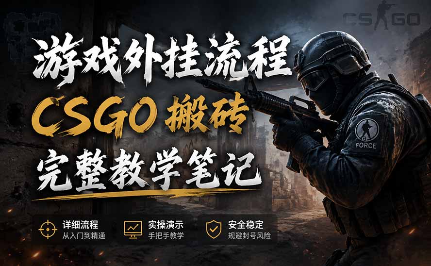 游戏挂机全流程笔记分享，CSGO游戏搬砖，小白看了当天学会见收益-HEIXMI（中国站）