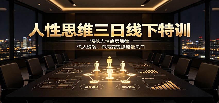 人性思维三日线下特训：深挖人性底层规律，识人设防、布局变现抓流量风口-HEIXMI（中国站）