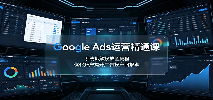 Google Ads运营精通课：系统拆解投放全流程，优化账户提升广告投产回报率-HEIXMI（中国站）