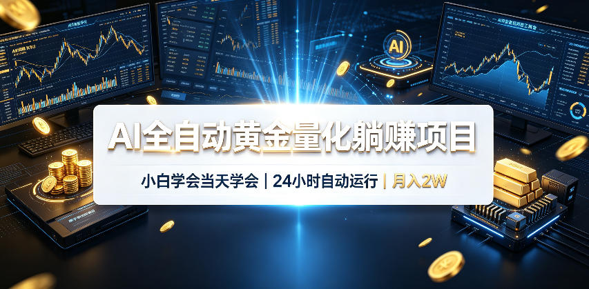 AI全自动黄金量化躺賺项目，24小时自动运行，月入2W！-HEIXMI（中国站）