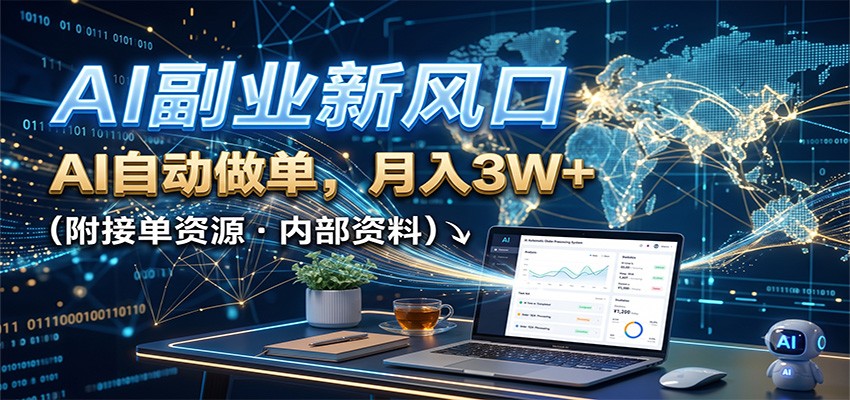 AI副业新风口，AI自动做单，月入3W+，附接单资源-HEIXMI（中国站）