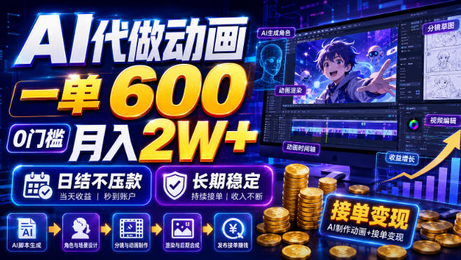 AI代做动画，一单600，0门槛月入2W+，日结不压款，长期稳定【揭秘】-HEIXMI（中国站）