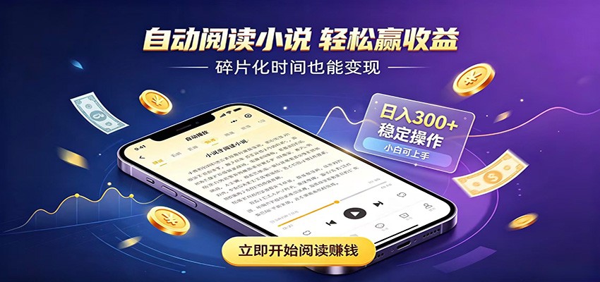 挂机看小说，全程自动运行不费精力，每日稳定赚三百-HEIXMI（中国站）