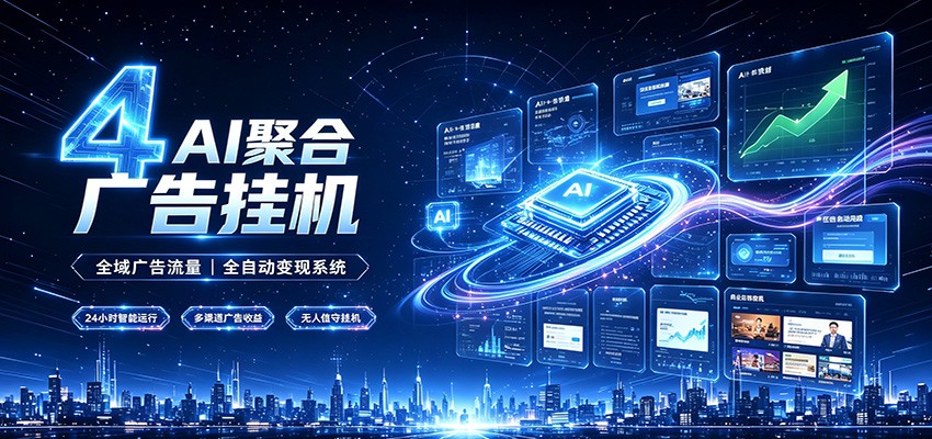 全域广告流量聚合，AI无人挂机稳赚佣金，打造长期稳定被动收入副业-HEIXMI（中国站）