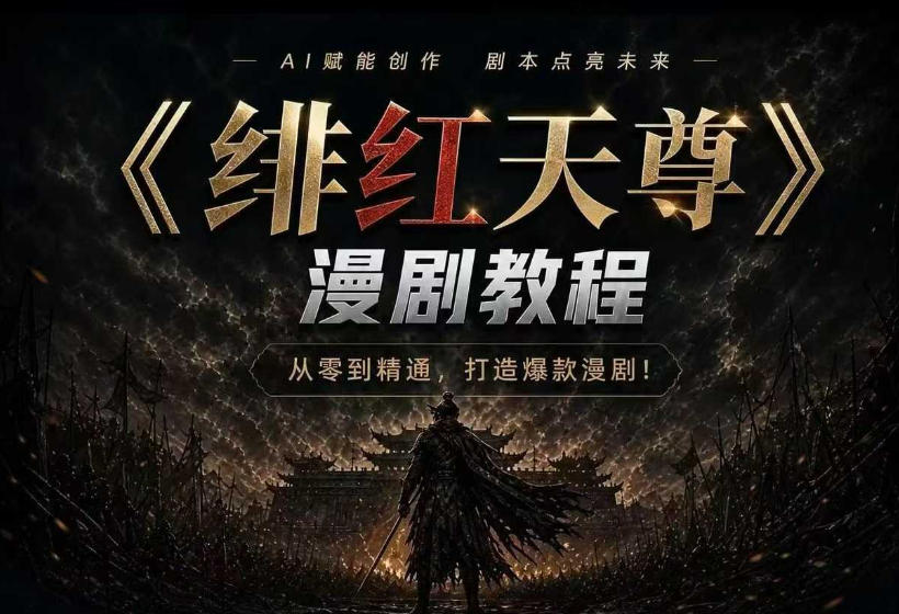 绯红天尊AI漫剧系统教程｜从零入门到精通，工具运用+剧本创作+爆款逻辑+提示词素材+镜头剪辑，全套爆款漫剧落地实战课-HEIXMI（中国站）