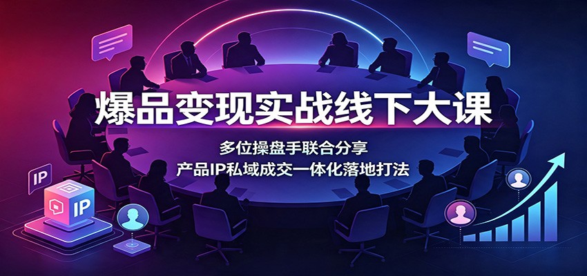 爆品变现实战线下大课：多位操盘手联合分享，产品IP私域成交一体化落地打法-HEIXMI（中国站）
