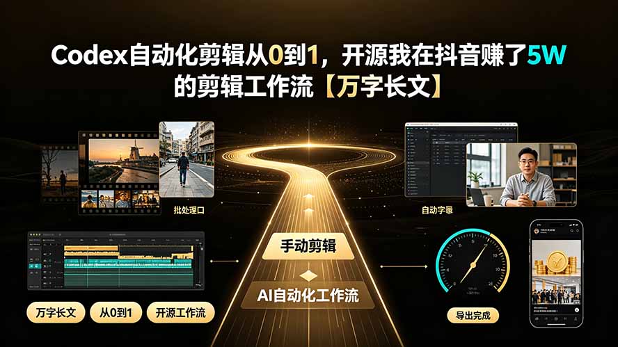 Codex自动化剪辑从0到1，开源我在抖音赚了5W 的剪辑工作流【万字长文】-HEIXMI（中国站）