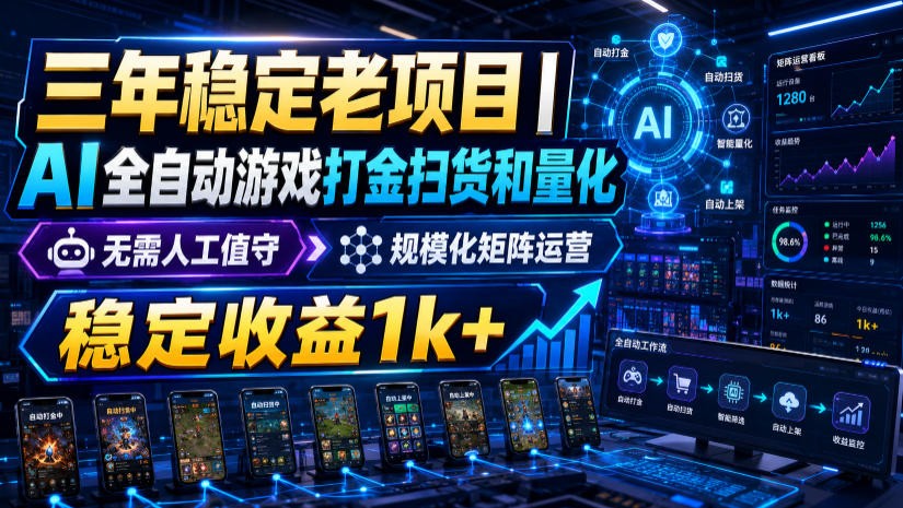 稳定三年的海外游戏全自动搬砖玩法，日入千元，无脑操作！-HEIXMI（中国站）