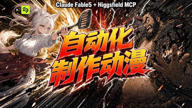 AI自动化动漫制作！Claude Fable 5接入Higgsfield MCP，直接生成完整创意内容-HEIXMI（中国站）