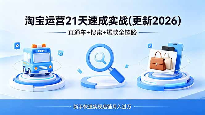 淘宝运营21天速成实战(更新4月-HEIXMI（中国站）
