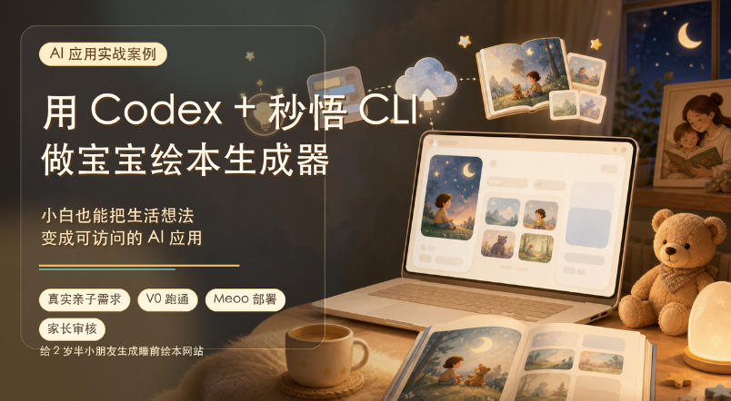 AI应用实战案例，用Codex+秒悟CLl做宝宝绘本生成器，小白也能把生活想法变成可访问的AI应用-HEIXMI（中国站）