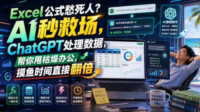 Excel公式愁死人？AI秒救场，ChatGPT处理数据，帮你甩枯燥办公，摸鱼时间直接翻倍【原创双语字幕】-HEIXMI（中国站）