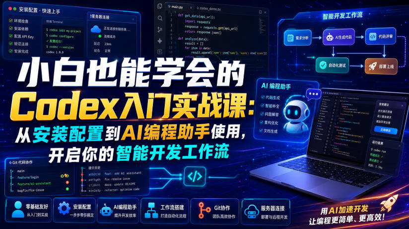 小白也能学会的Codex入门实战课：从安装配置到AI编程助手使用，开启你的智能开发工作流-HEIXMI（中国站）