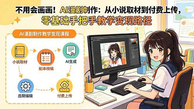 不用会画画！AI漫剧制作：从小说取材到付费上传，零基础手把手教学变现路径(更新-HEIXMI（中国站）
