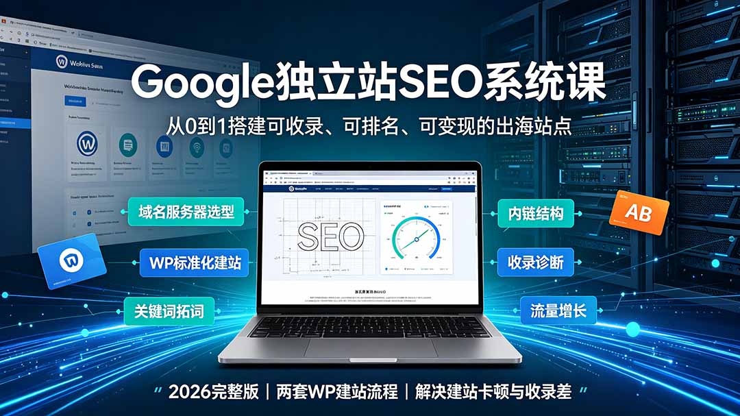 Google独立站SEO-7月系统课：出海基建×WordPress建站×AI内容生产×站内外优化×Search Console×AdSense变现-HEIXMI（中国站）