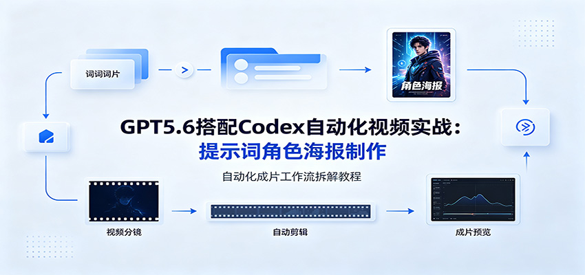 GPT5.6搭配Codex自动化视频实战：提示词角色海报制作，自动化成片工作流拆解教程-HEIXMI（中国站）