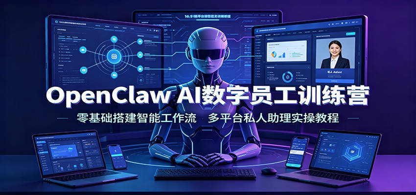 OpenClaw AI数字员工训练营：零基础搭建智能工作流，多平台私人助理实操教程-HEIXMI（中国站）