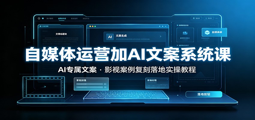 自媒体运营加AI文案系统课：：AI专属文案，影视案例复刻落地实操教程-HEIXMI（中国站）