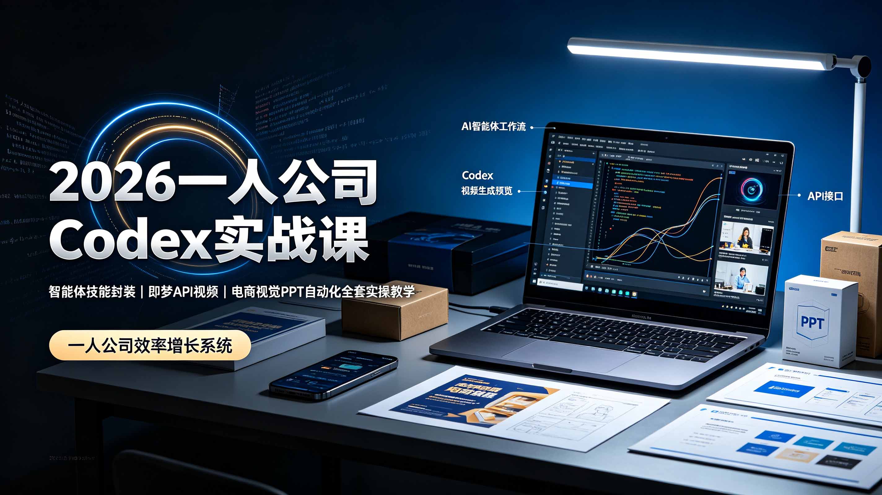 2026一人公司Codex实战课◆智能体技能封装｜即梦API视频｜电商视觉PPT自动化全套实操教学-HEIXMI（中国站）