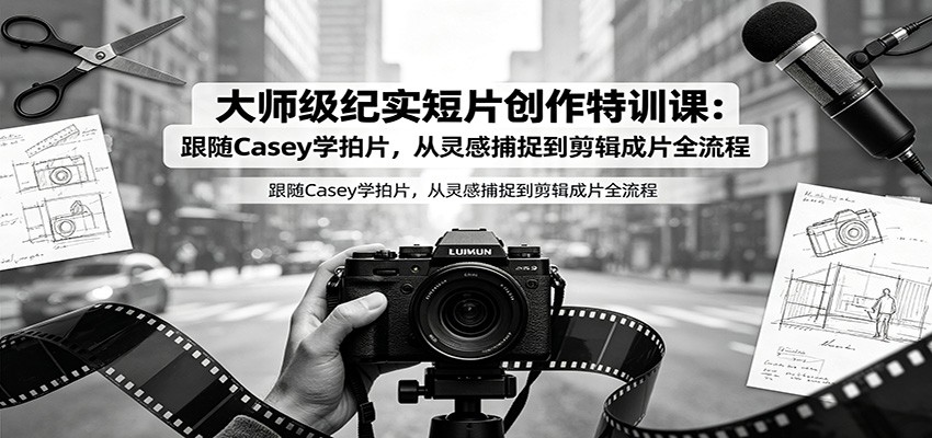 大师级纪实短片创作特训课：跟随Casey学拍片，从灵感捕捉到剪辑成片全流程-HEIXMI（中国站）