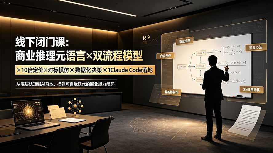 线下闭门课：商业推理元语言×双流程模型×10倍定价×对标模仿×数据化决策×Claude Code落地，击穿认知盲区-HEIXMI（中国站）
