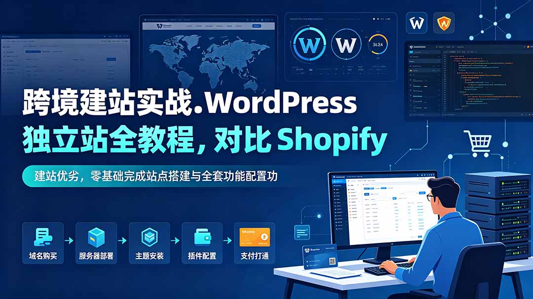 跨境建站实战：WordPress 独立站全教程，对比 Shopify 建站优劣，零基础完成站点搭建与全套功能配置-HEIXMI（中国站）